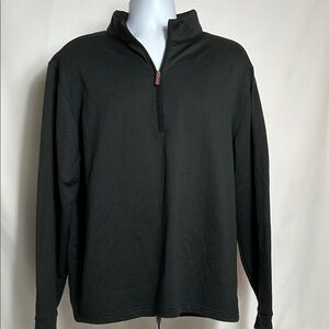 Walter Hagen Black Gray Quarter Zip Long Sleeve Pullover Golf Shirt Size Large